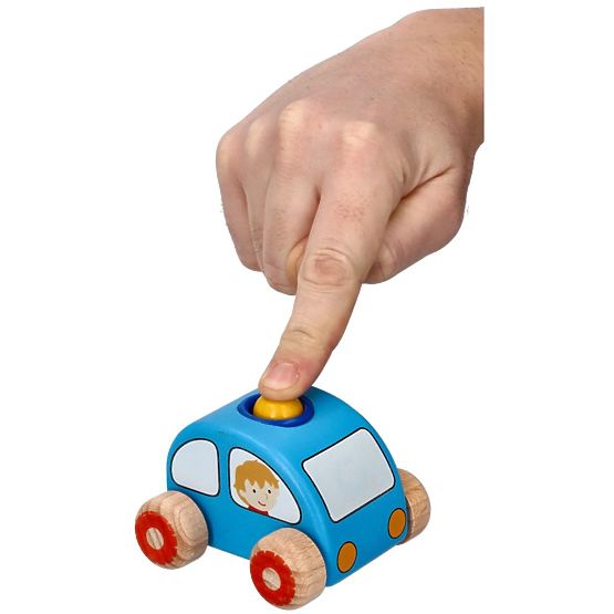 Mașinuță albastră cu claxon
