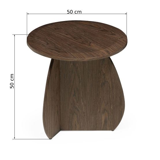 Măsuță laterală Noku 50 cm, nuc închis