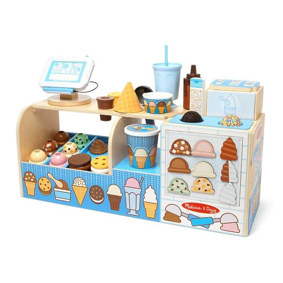 Mega gelaterie - set de joacă din lemn pentru magazinul de înghețată