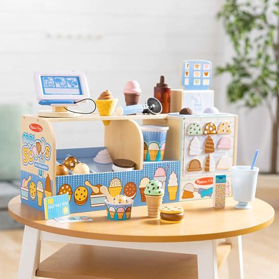 Mega gelaterie - set de joacă din lemn pentru magazinul de înghețată