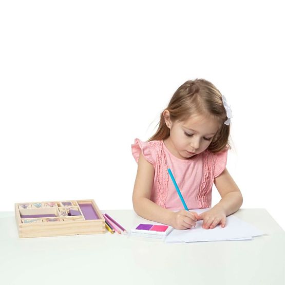 Melissa & Doug - Set de timbre Princess din lemn