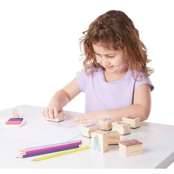 Melissa & Doug - Set de timbre Princess din lemn
