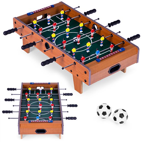 Mini fotbal de masă 69x35,5 cm fotbal de masă din lemn ECOTOYS