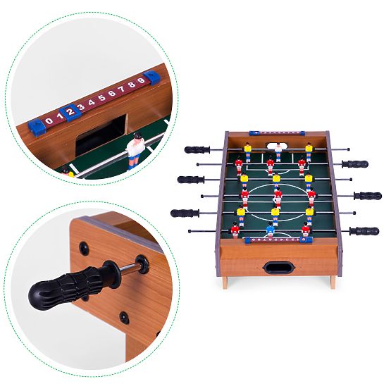 Mini fotbal de masă 69x35,5 cm fotbal de masă din lemn ECOTOYS