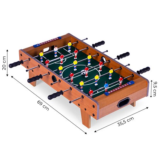 Mini fotbal de masă 69x35,5 cm fotbal de masă din lemn ECOTOYS