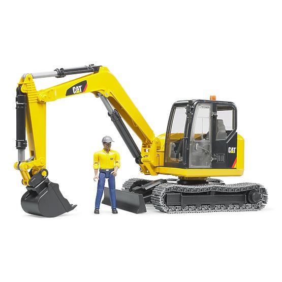 Miniexcavator Bruder CAT cu figură