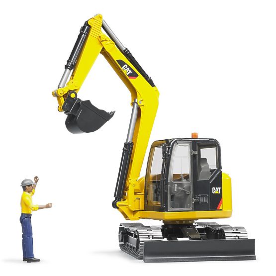 Miniexcavator Bruder CAT cu figură