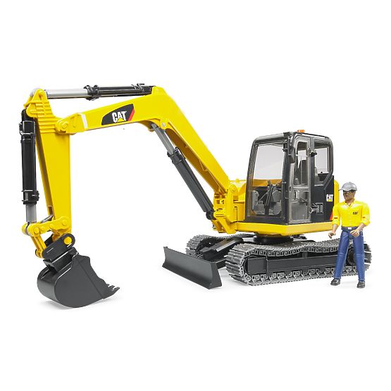 Miniexcavator Bruder CAT cu figură