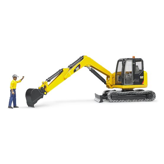 Miniexcavator Bruder CAT cu figură