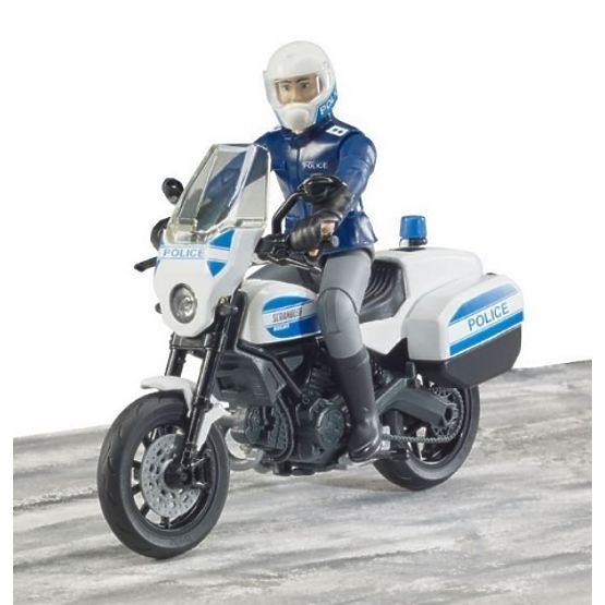 Motocicletă de poliție Bruder BWORLD Ducati Scrambler cu motociclist