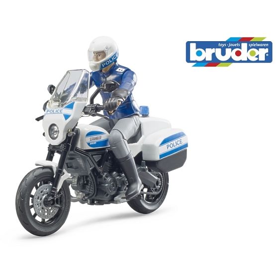 Motocicletă de poliție Bruder BWORLD Ducati Scrambler cu motociclist