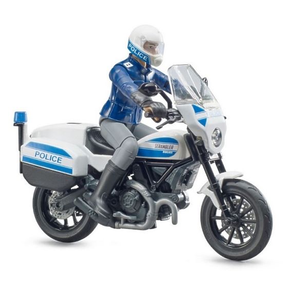 Motocicletă de poliție Bruder BWORLD Ducati Scrambler cu motociclist