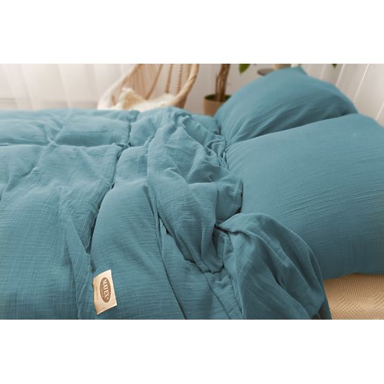 Lenjerie de pat din muselină 140x200 cm + 70x90 cm verde închis