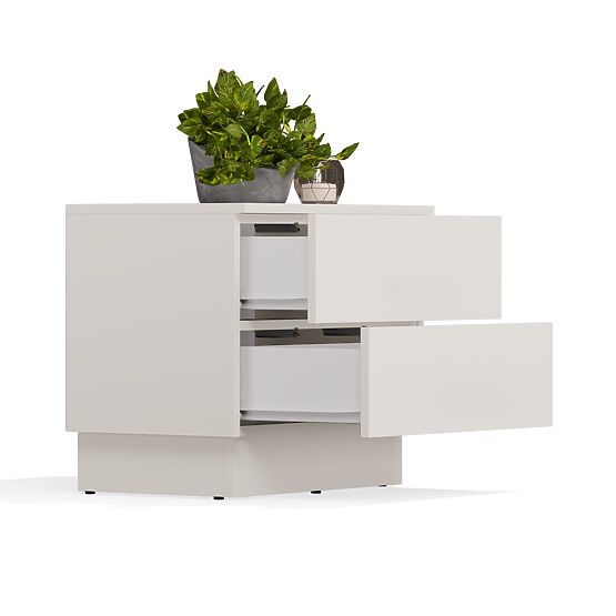 Noptieră AMBER 2S cu 2 sertare pentru dormitor KAȘMIR Bej