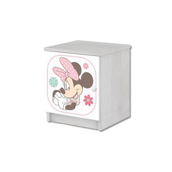 Noptiera pentru copii Minnie Mouse - decor din pin norvegian