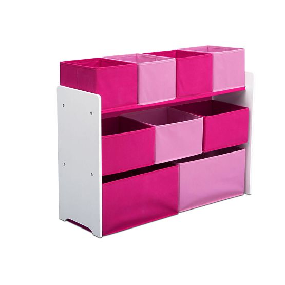 Organizator pentru jucării roz și alb