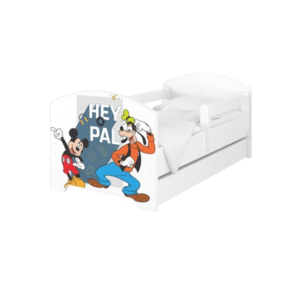 Pat pentru copii cu barieră - Mickey și Goofy - alb