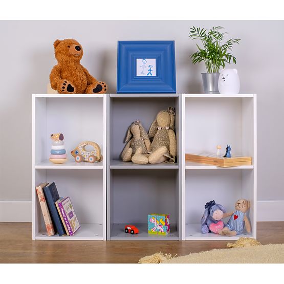 Ourbaby - Sistem de rafturi pentru copii 3in1 - alb-gri