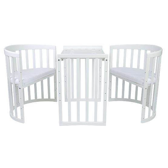 Pătuț oval extensibil Ruby 7 în 1 - alb