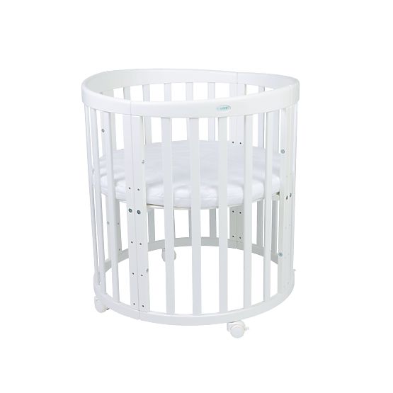 Pătuț oval extensibil Ruby 7 în 1 - alb