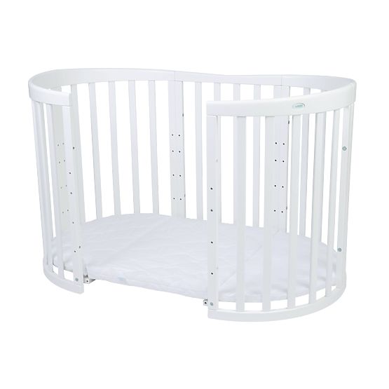 Pătuț oval extensibil Ruby 7 în 1 - alb