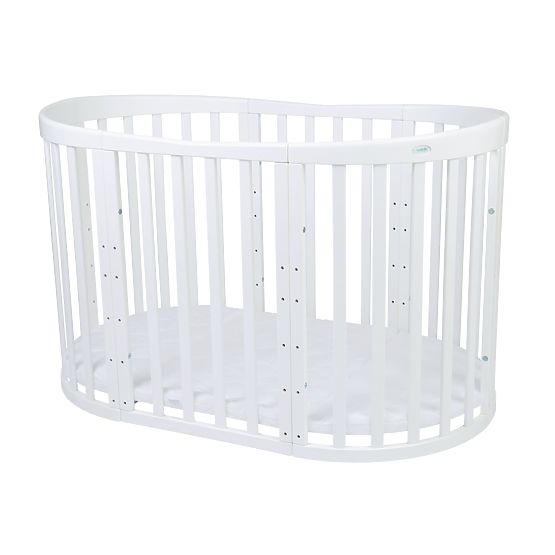 Pătuț oval extensibil Ruby 7 în 1 - alb