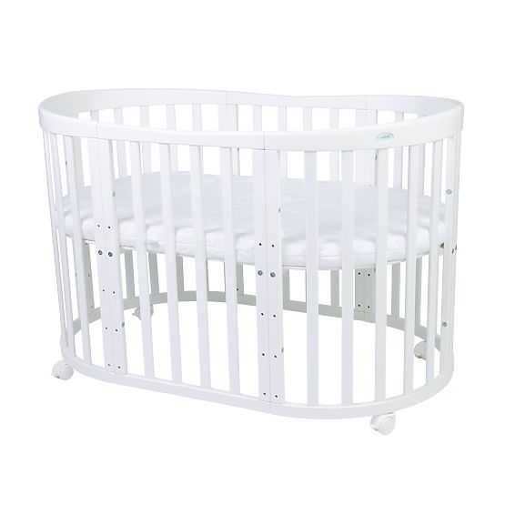 Pătuț oval extensibil Ruby 7 în 1 - alb