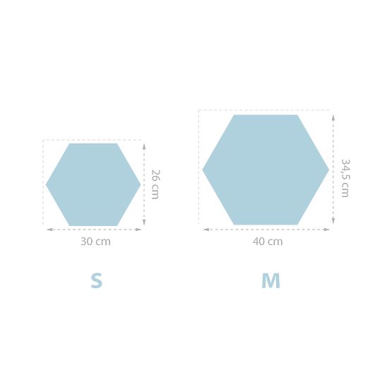 Panou tapițat hexagonal - albastru bebeluș