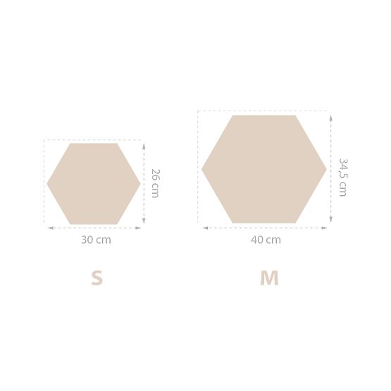 Panou tapițat hexagonal - crem