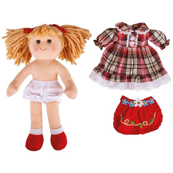 Păpușa de pânză Bigjigs Toys Mandie 34 cm