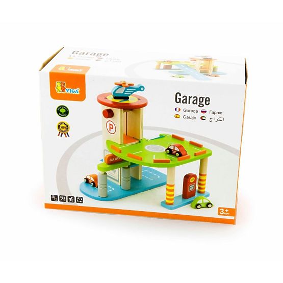 Parcare din lemn - set de joacă cu lift