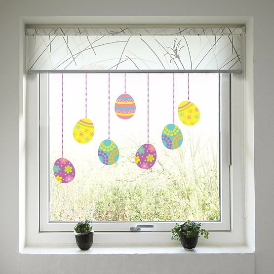 Paști decorare pe fereastră - ouă de Paști
