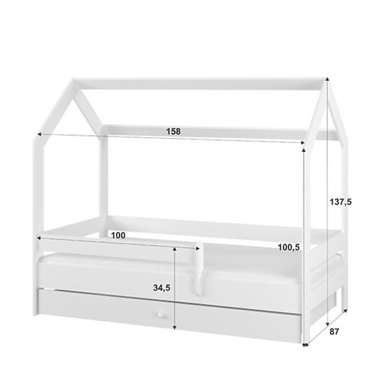 Pat de casă Sofie 160x80 cm - alb