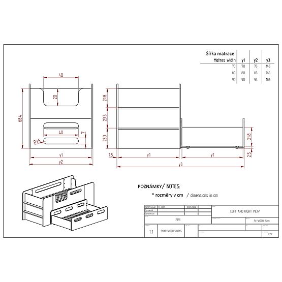 Pat cu sertar Thomas