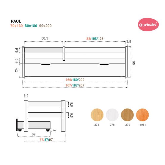 Pat cu sina de protectie pentru copii – Arin