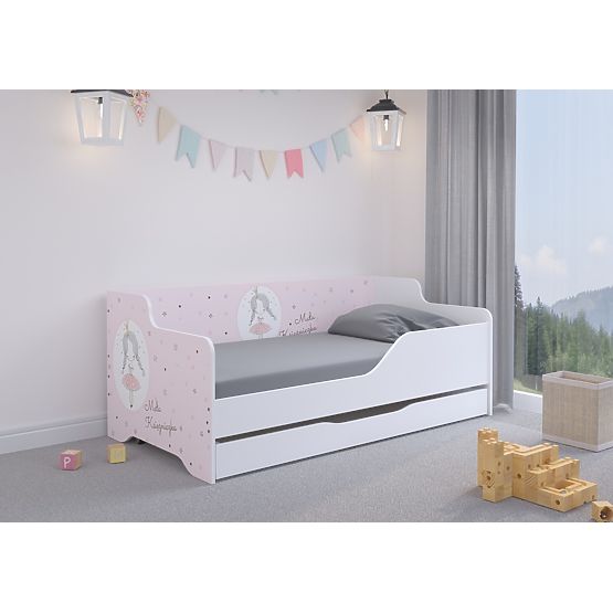 Pat pentru copii cu spate LILU 160 x 80 cm - Prințesă