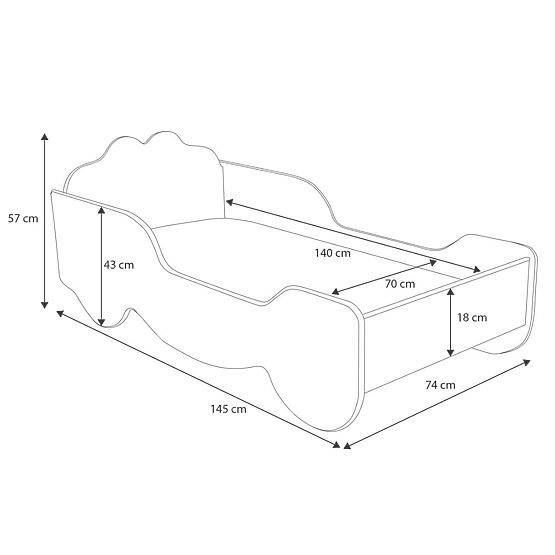 Pat de copii Caleașcă 140x70 cu saltea