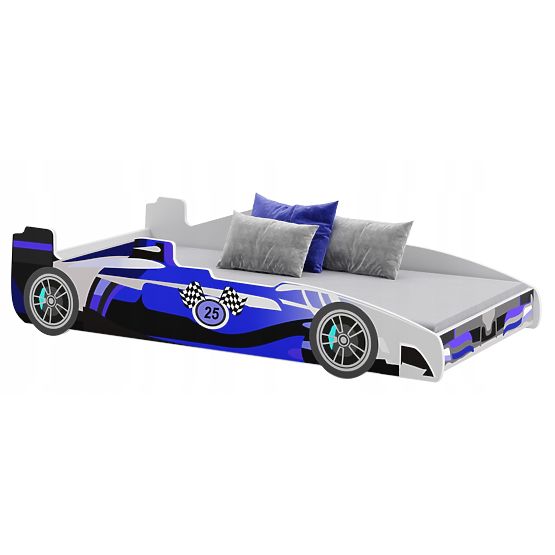 Pat de copii FORMULA albastru 160 x 80 cm