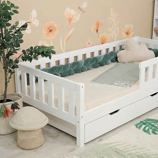 Pat de copii Montessori Ourbaby Meadow plus - alb
