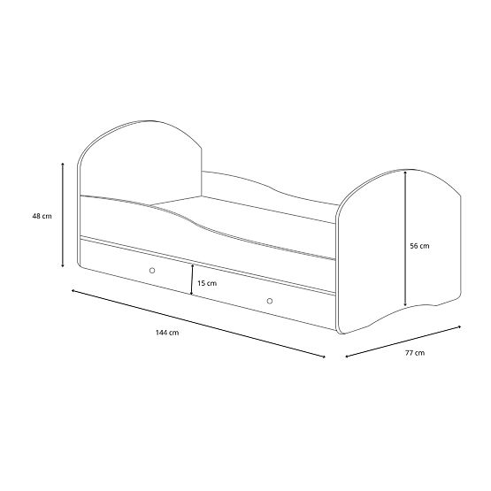 Pat de o persoană Luk140x70 cu sertar