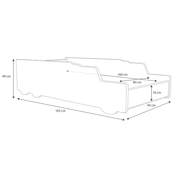 Pat de o persoană Mixer 160x80 cu saltea