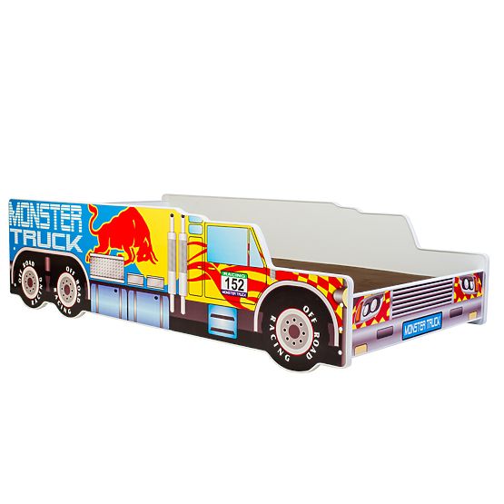 Pat de o persoană Monster Truck 160x80 cu saltea