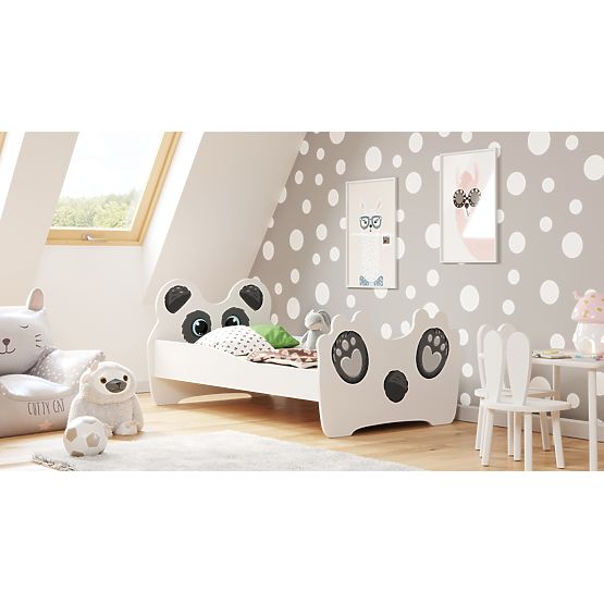 Pat de o persoană Panda 140x70 cu saltea