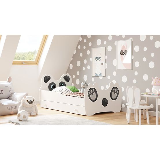 Pat de o persoană Panda 140x70 cu sertar
