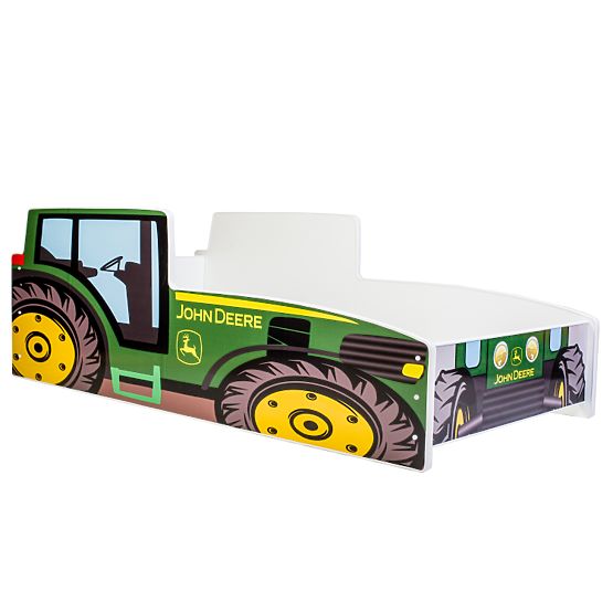 Pat de o persoană Tractor verde 140x70 cu saltea