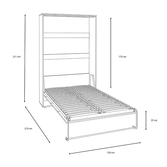 Pat de perete rabatabil KOBI VERTO 120x200 Alb 1 buc