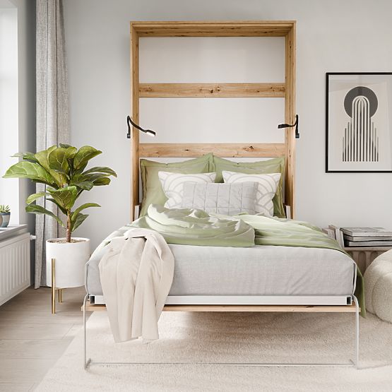 Pat de perete rabatabil KOBI VERTO 160x200 Stejar Artisan 1 buc