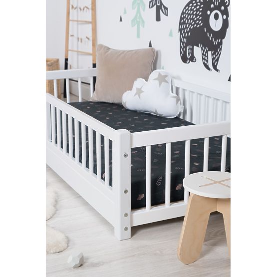 Pat de copii jos Montessori Ourbaby - alb