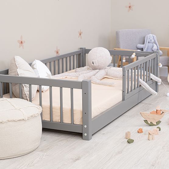 Pat de copii Montessori Ourbaby - gri