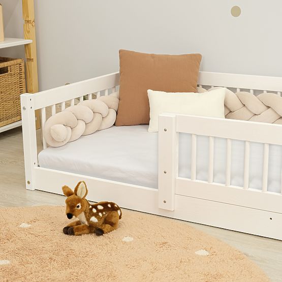 Pat de joasă înălțime pentru copii Montessori Ourbaby Plus - alb